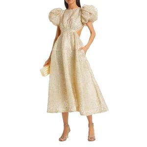 Aje Sculptra Patina Lace Midi Dress